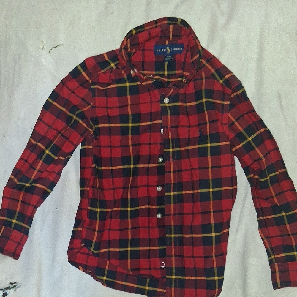 Ralph Lauren Kids Red and Black Checkered Shirt